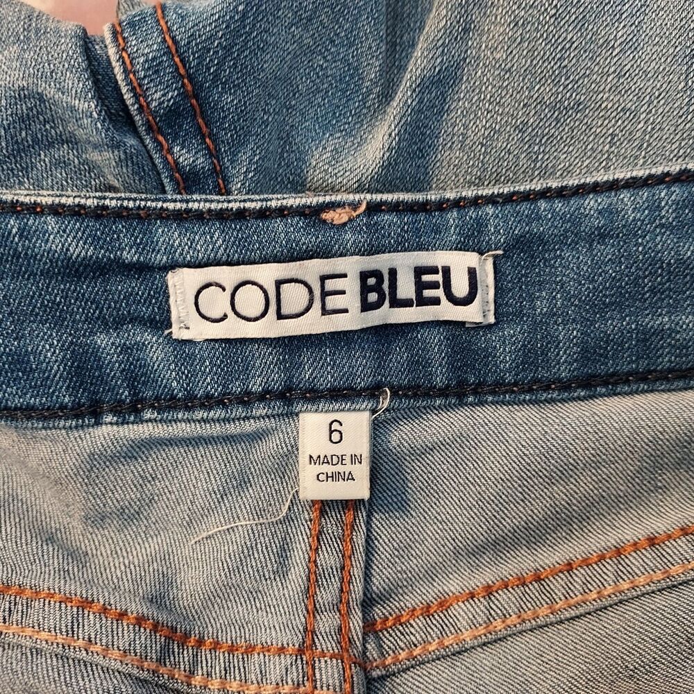 Code Bleu Size 6 Capri Jeans Denim Blue Stretch Distressed Chelsea Comfy Casual - Picture 7 of 14